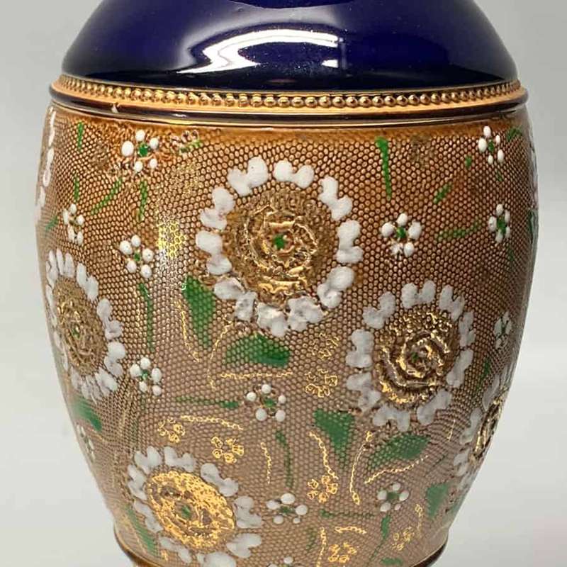 Pair Royal Doulton Lambeth Ware Vases C1895