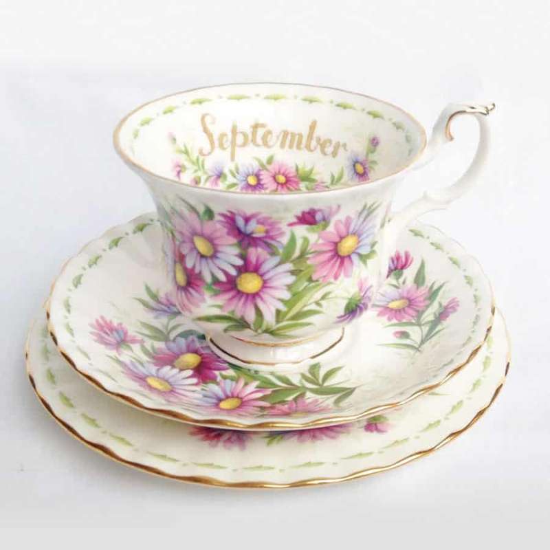 Royal Albert Flower Of The Month September Michaelmas Daisy Trio