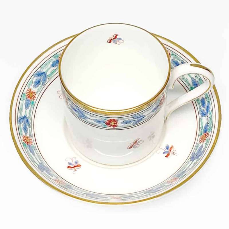 Wedgwood Banded Floral Demitasse Duo C1900
