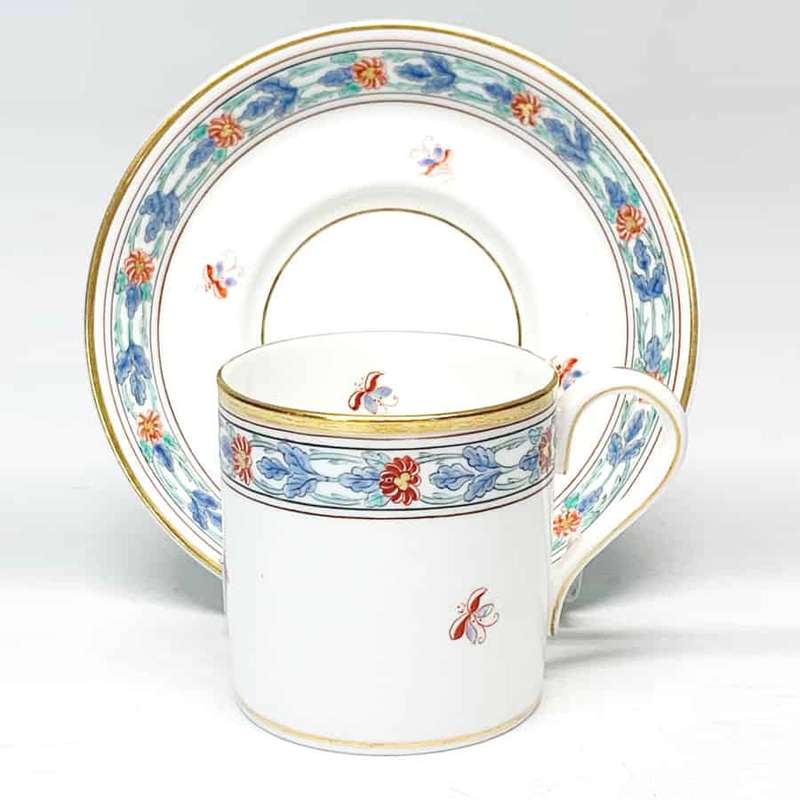 Wedgwood Banded Floral Demitasse Duo C1900