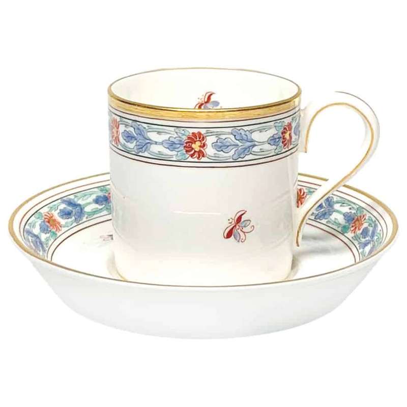 Wedgwood Banded Floral Demitasse Duo C1900