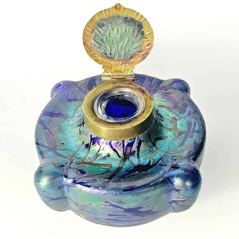 Wilhelm Kralik Art Nouveau Bacillus Dragonfly Inkwell C1905
