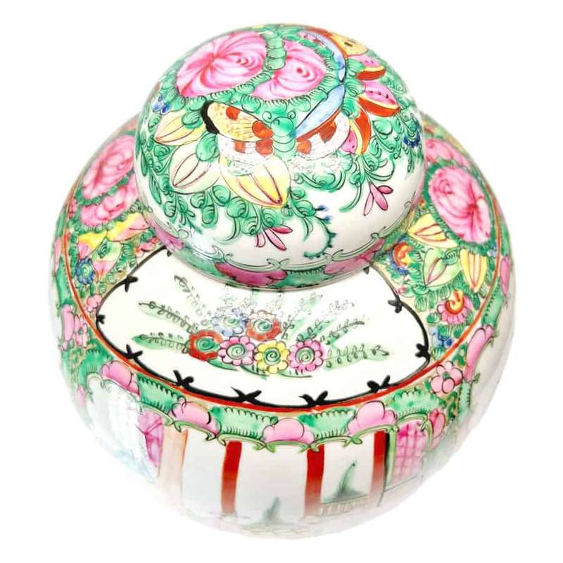 Cantonese Famille Rose Ginger Jar And Cover C1920