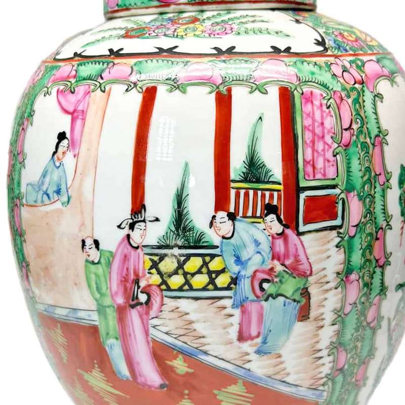 Cantonese Famille Rose Ginger Jar And Cover C1920