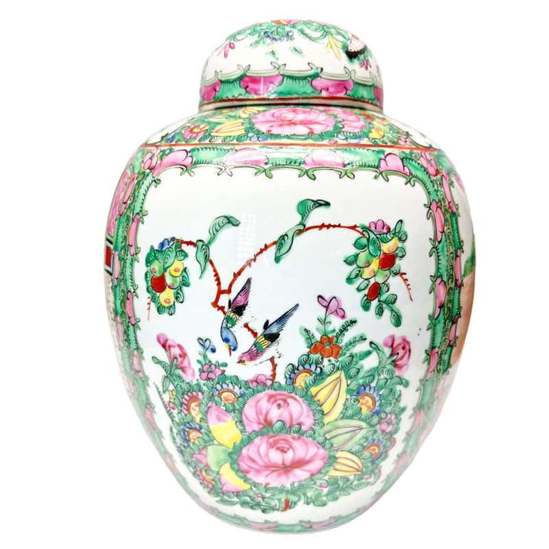 Cantonese Famille Rose Ginger Jar And Cover C1920