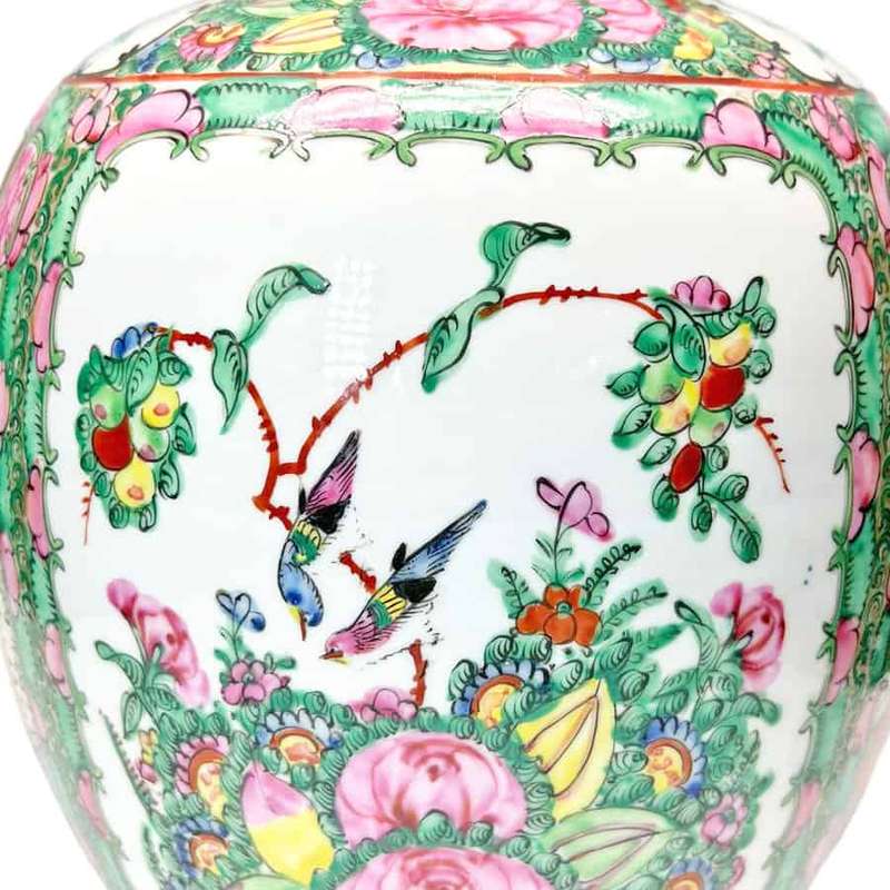 Cantonese Famille Rose Ginger Jar And Cover C1920