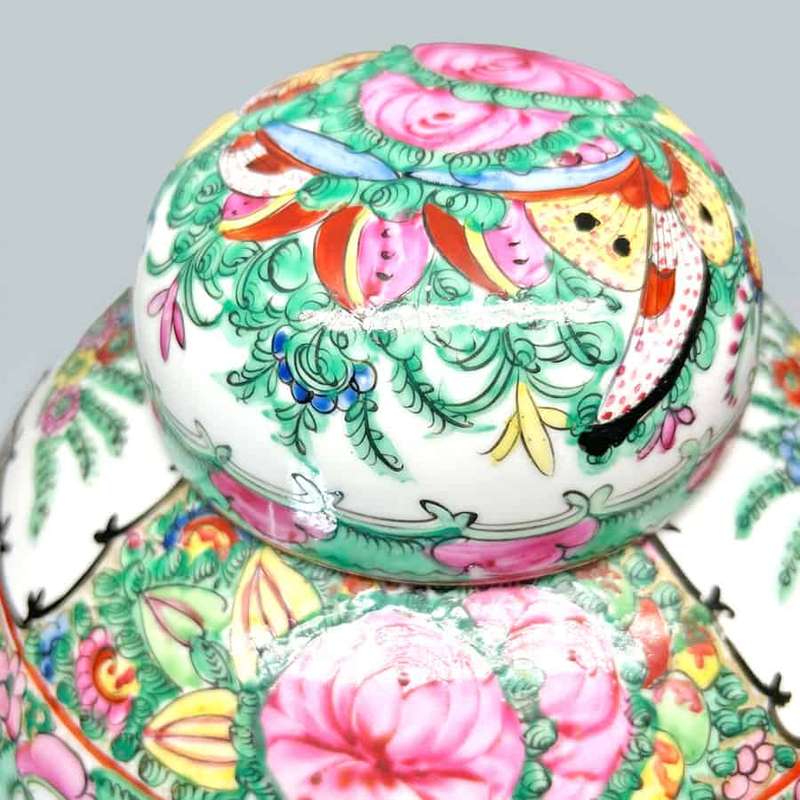 Cantonese Famille Rose Ginger Jar And Cover C1920