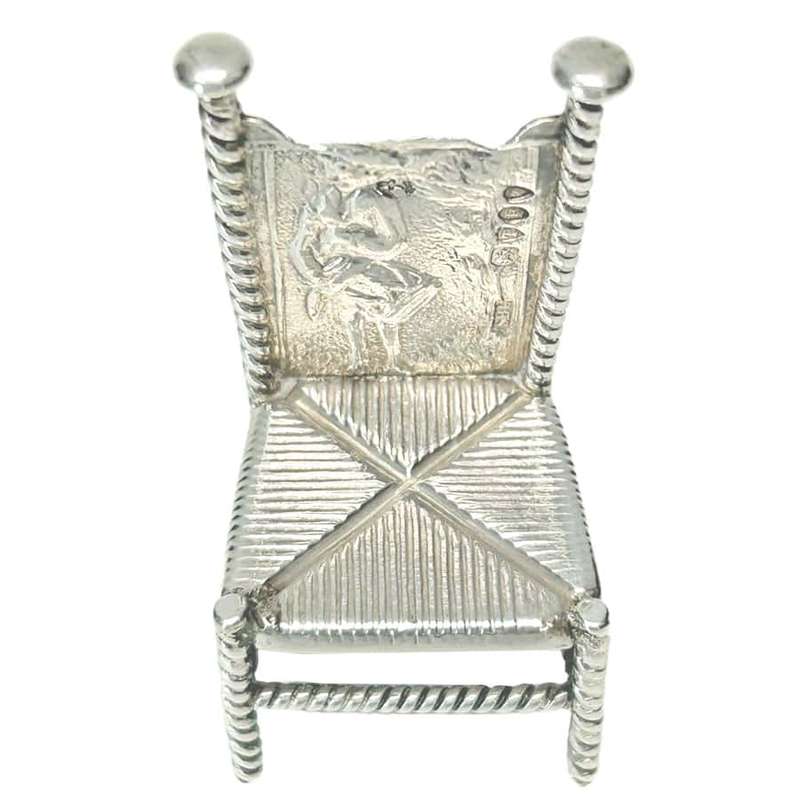 Cape Style Dutch Silver Miniature Chair London 1894