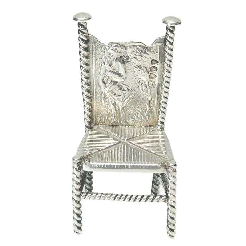 Cape Style Dutch Silver Miniature Chair London 1894