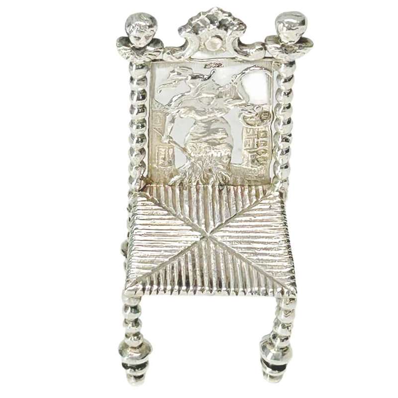 Cape Style Dutch Silver Miniature Chair London 1897