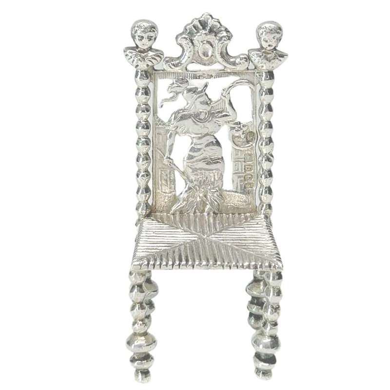 Cape Style Dutch Silver Miniature Chair London 1897