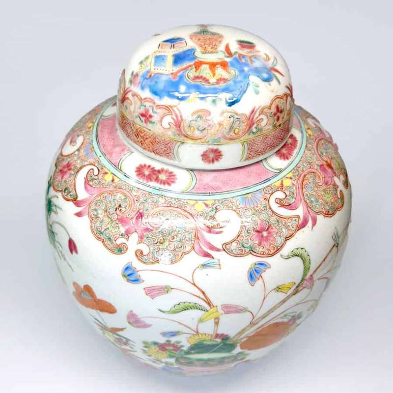 Chien Lung Period Chinese Ginger Jar And Cover 1735-1796