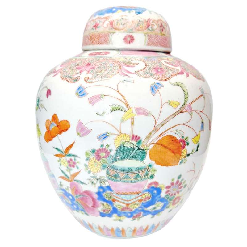 Chien Lung Period Chinese Ginger Jar And Cover 1735-1796