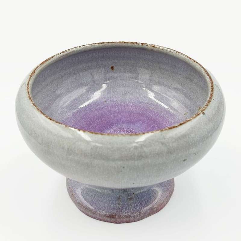 Linnware Purple Glazed Pottery Vase
