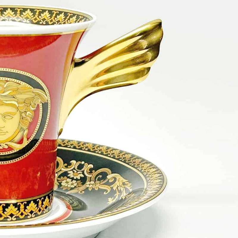 Rosenthal Versace Red Medusa Tea Cup and Saucer