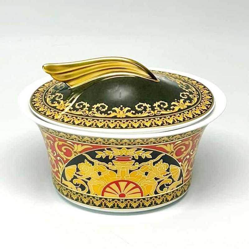 Rosenthal Versace Red Medusa Sugar Bowl