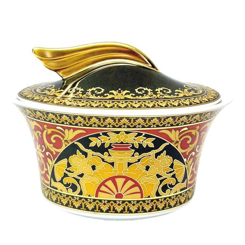 Rosenthal Versace Red Medusa Sugar Bowl