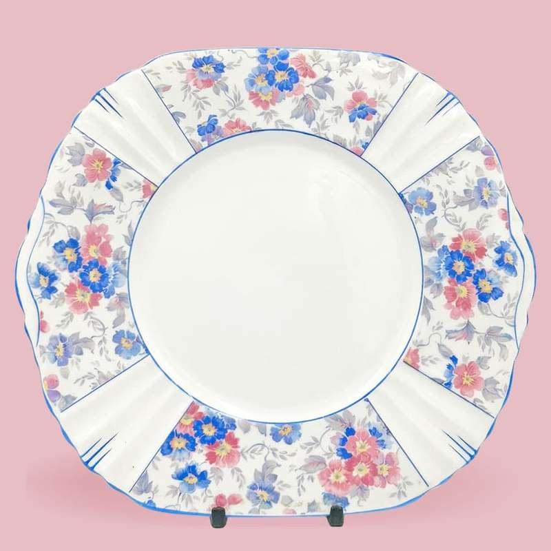 Royal Albert Art Deco Floral Cake Plate A625