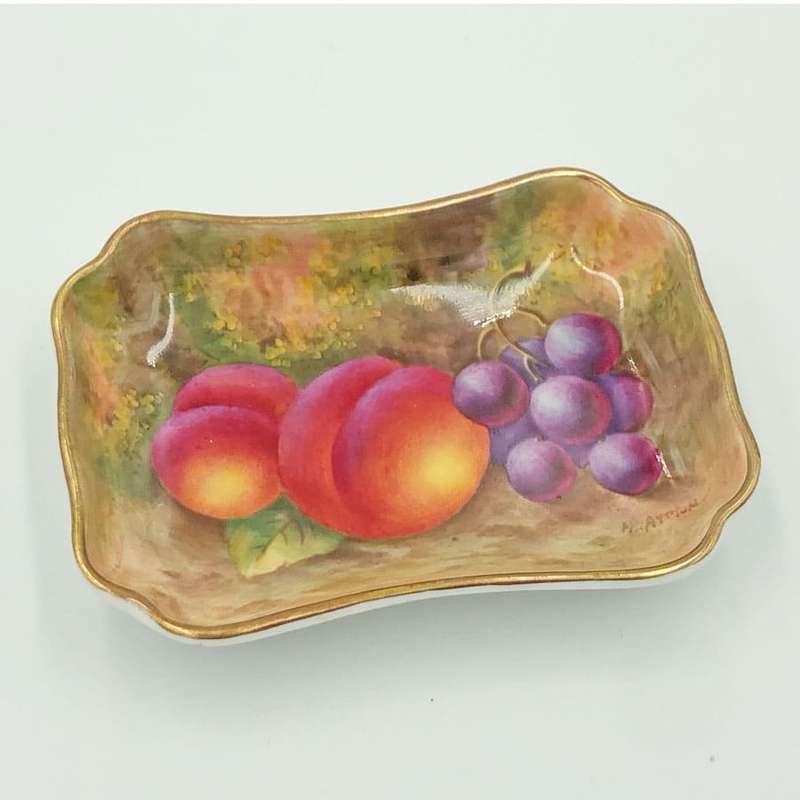 Royal Worcester Hand Painted Fruits Dish Signed M Aymon C1941