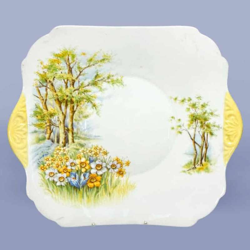 Shelley Daffodil Time Tea Large Cake Plate
