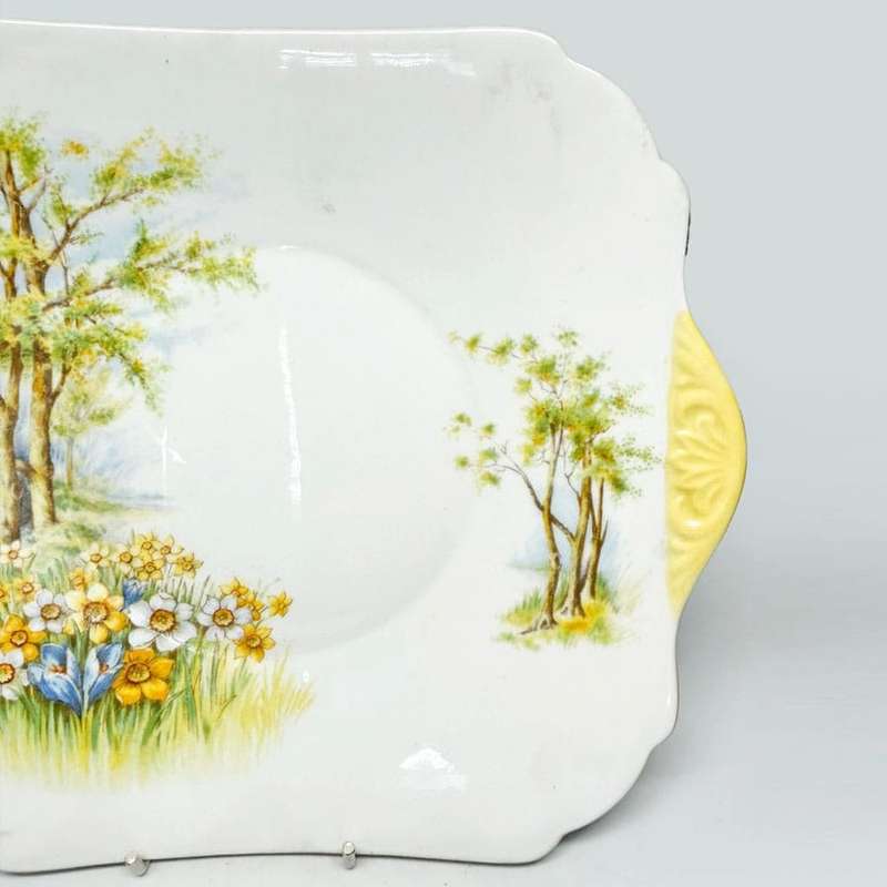Shelley Daffodil Time Tea Large Cake Plate