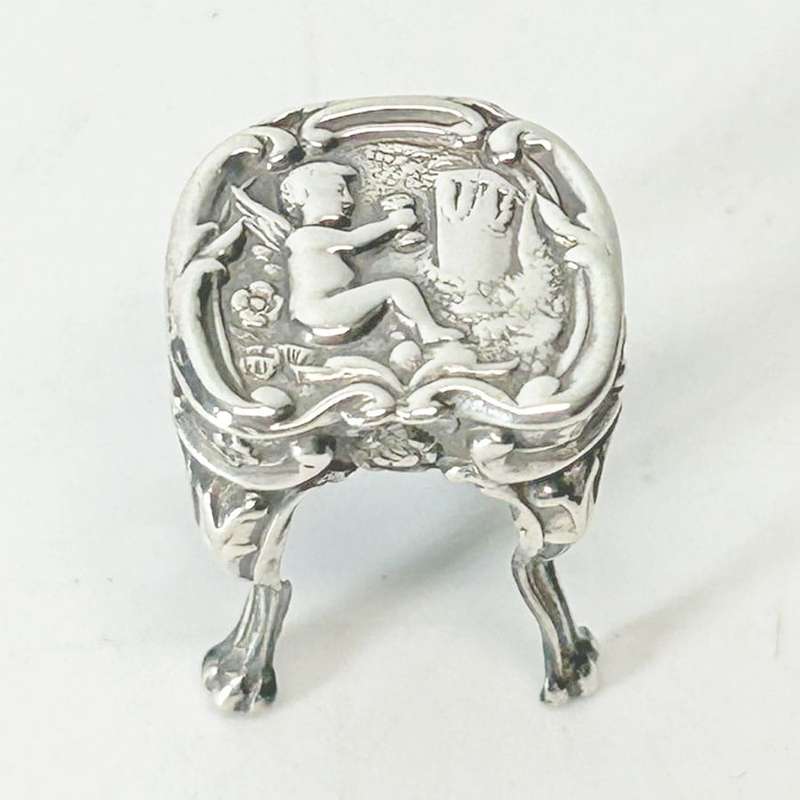 Silver Miniature Piano Stool