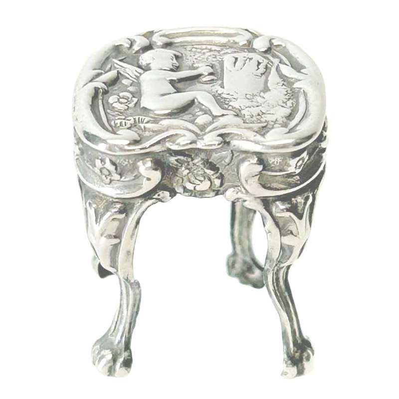 Silver Miniature Piano Stool