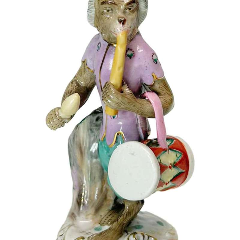 Sitzendorf Porzellanmanufaktur Monkey Band Drummer Player