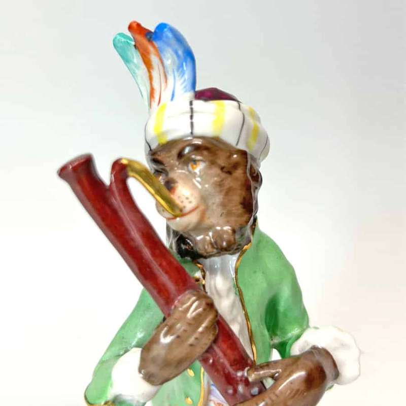 Sitzendorf Porzellanmanufaktur Monkey Band Flute Player