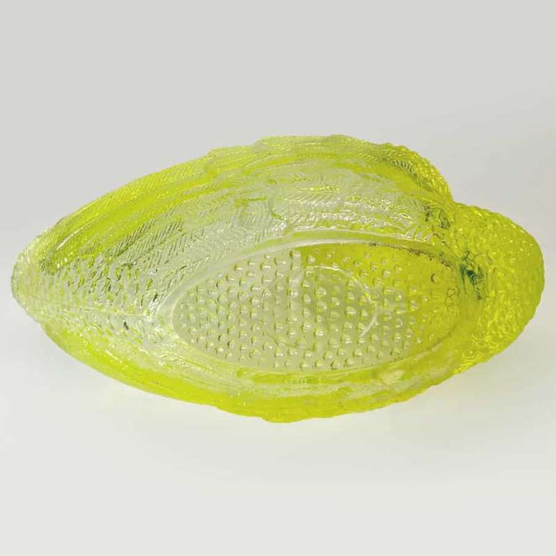 Swan Flower Holder Moulded Yellow Opalescent Glass C1885