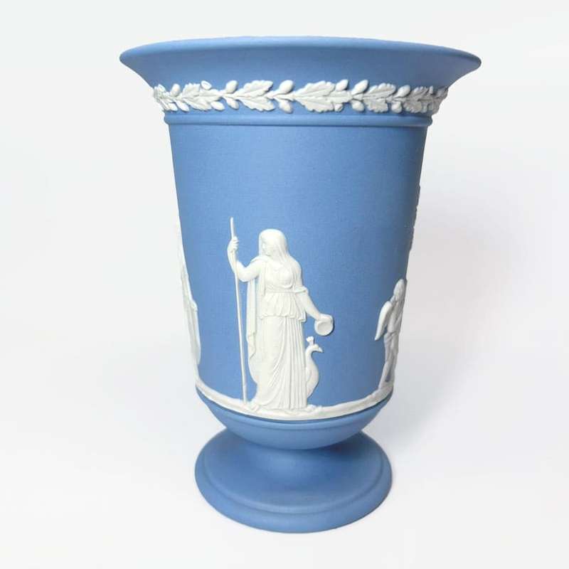 Wedgwood Light Blue Jasperware Cupid Vase