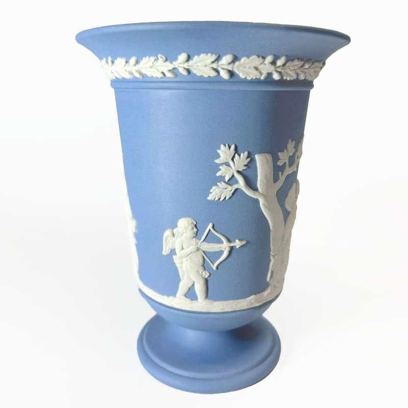 Wedgwood Light Blue Jasperware Cupid Vase