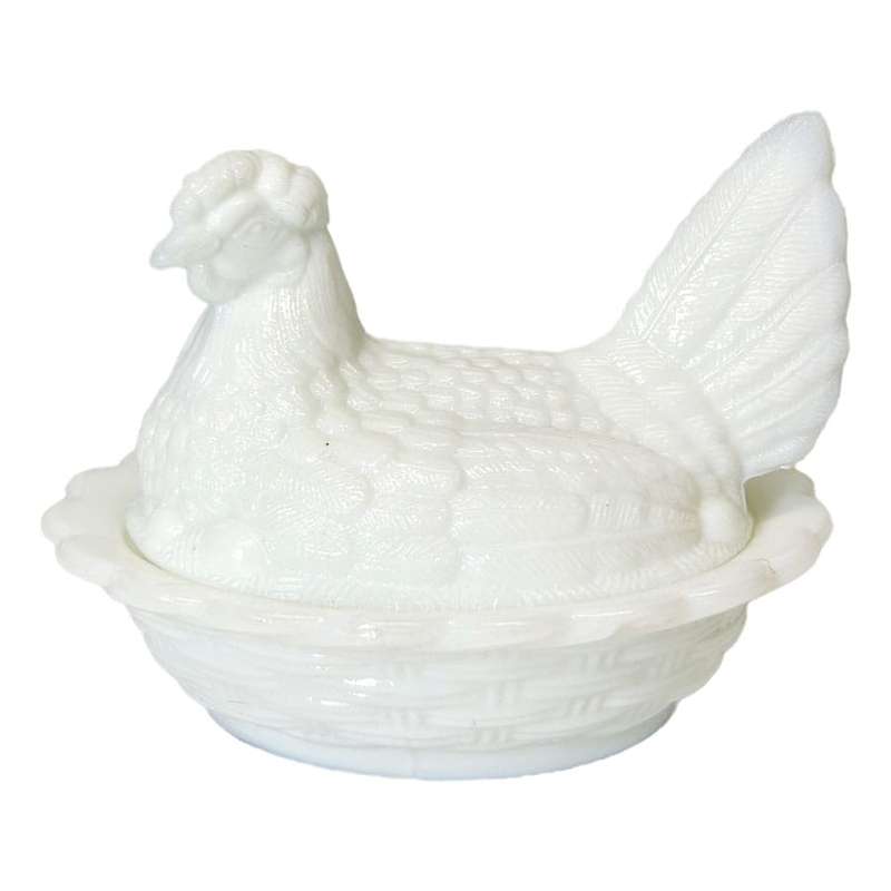 Milk Glass Hen On Nest C1940