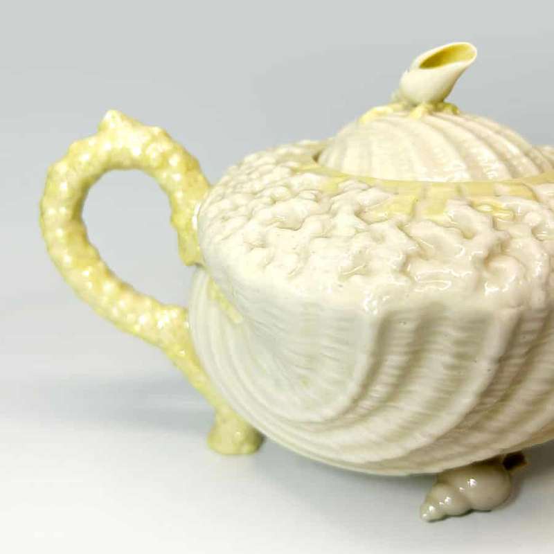 Belleek Neptune Yellow Shell Tea Pot