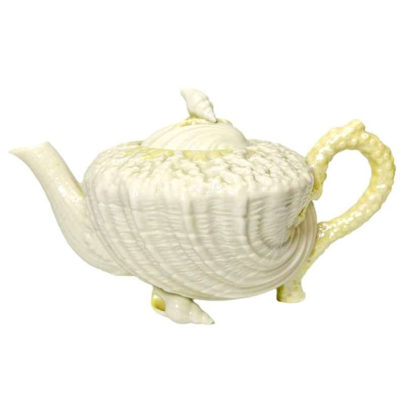 Belleek Neptune Yellow Shell Tea Pot