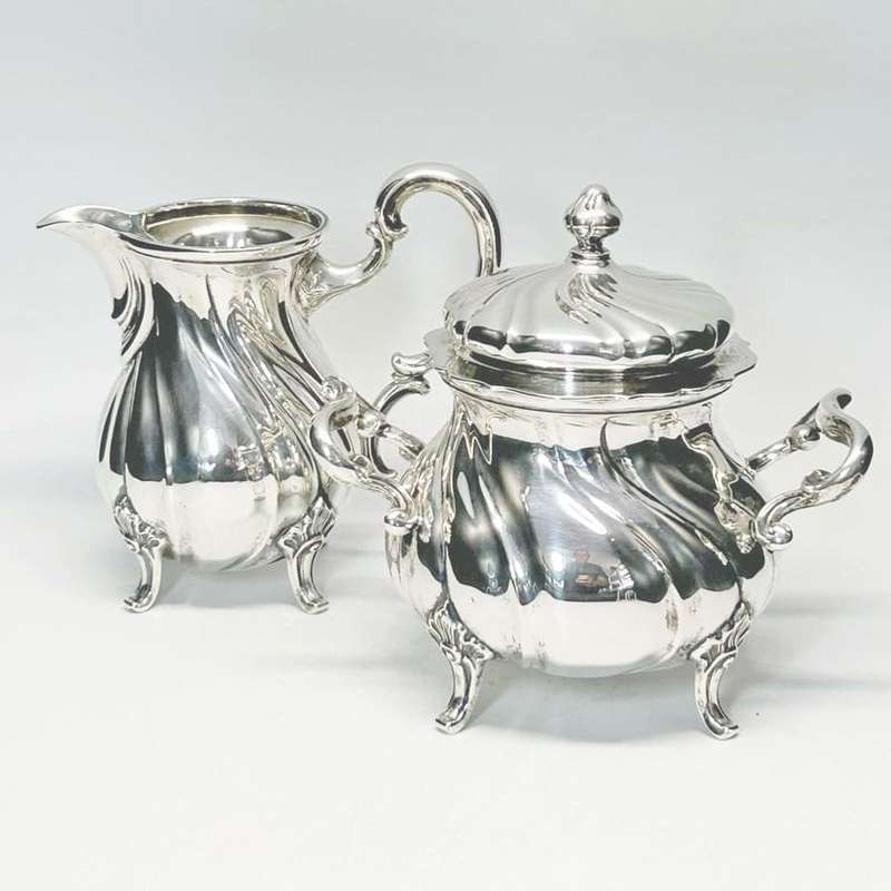 Hallmarked German Silver Tea Set On Tray 800 Standard