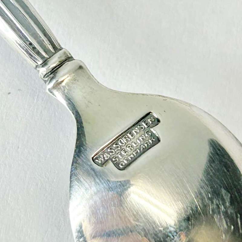 Hallmarked Silver Crown Tea Spoons Sorenson Denmark