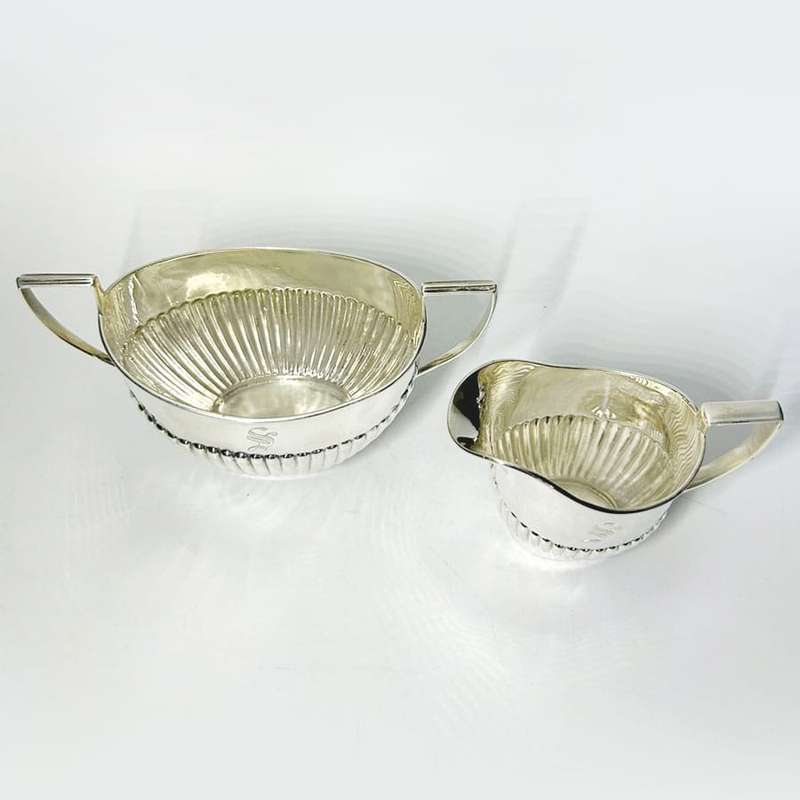 Hallmarked Silver Milk and Sugar Birmingham 1902