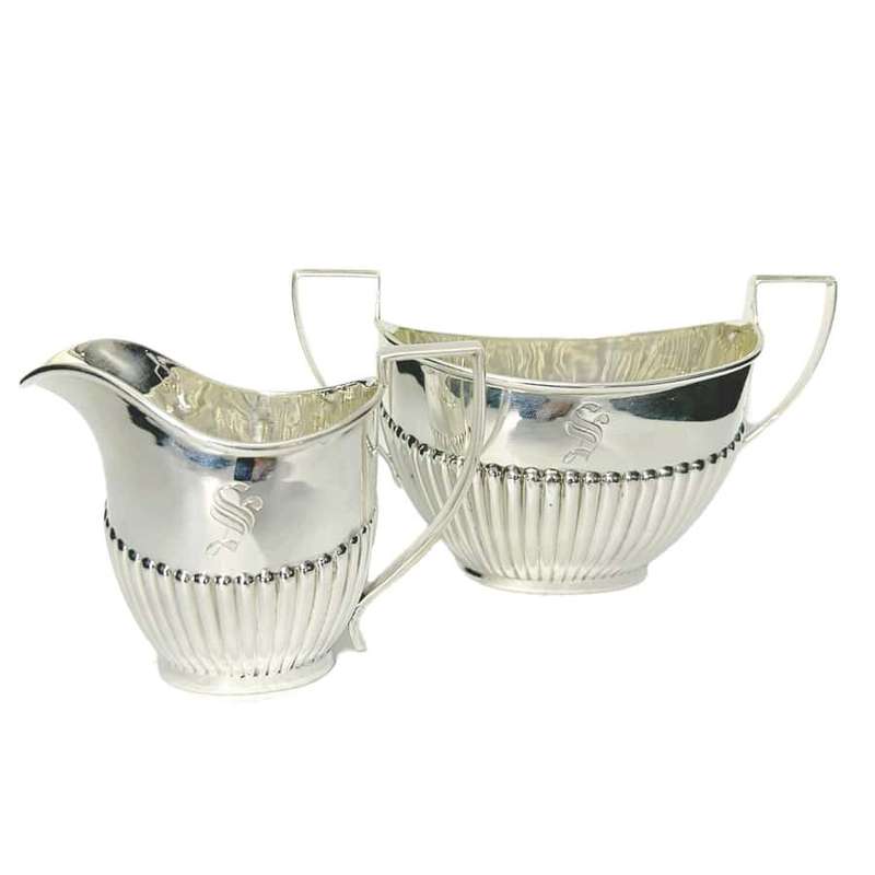 Hallmarked Silver Milk and Sugar Birmingham 1902