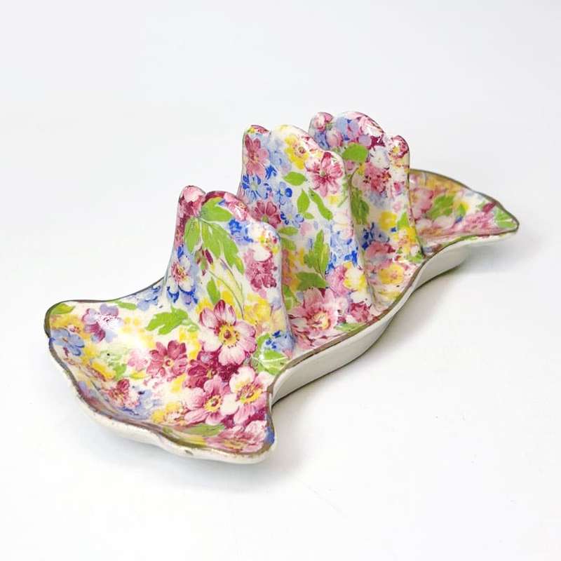 James Kent Apple Blossom Chintz Toast Rack C1930