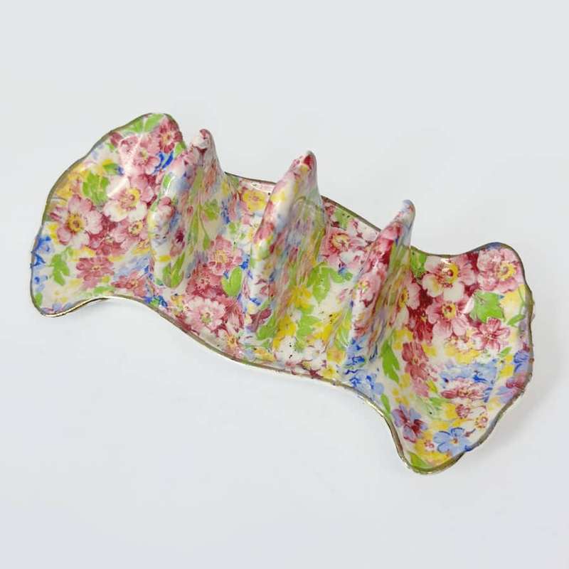 James Kent Apple Blossom Chintz Toast Rack C1930
