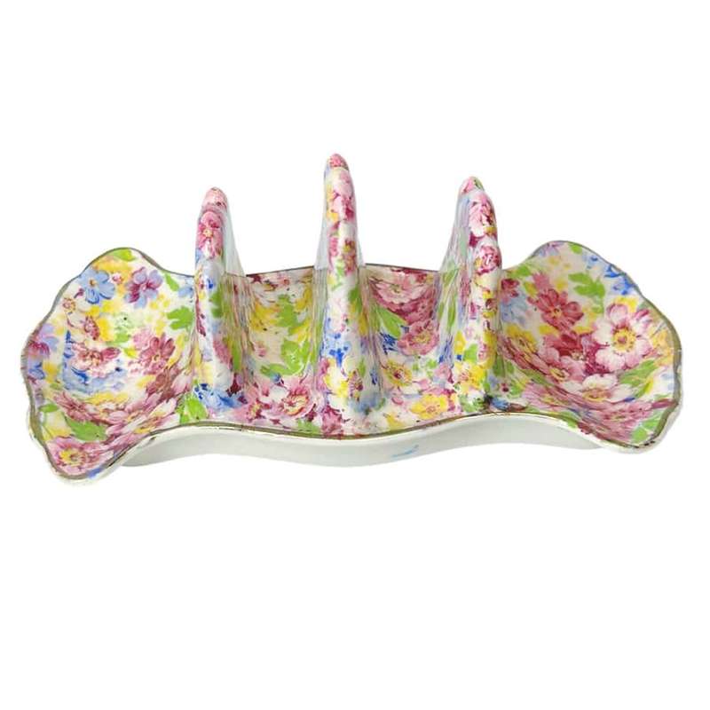James Kent Apple Blossom Chintz Toast Rack C1930