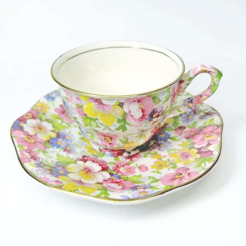 James Kent Du Barry Chintz Demitasse Duo C1930