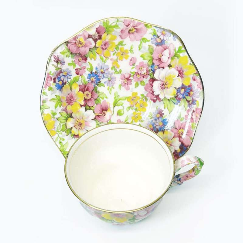 James Kent Du Barry Chintz Demitasse Duo C1930