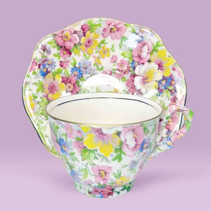 James Kent Du Barry Chintz Demitasse Duo C1930