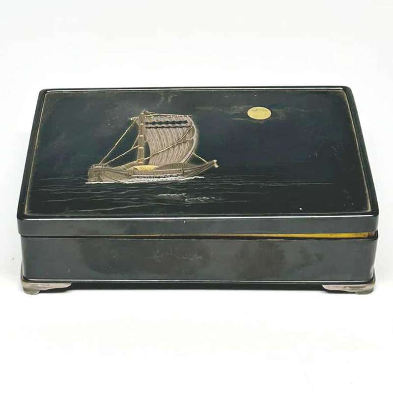 Japanese Bronze and Mixed Metal Meiji Box Kyoto Kurado Zo 19th