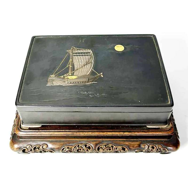 Japanese Bronze and Mixed Metal Meiji Box Kyoto Kurado Zo 19th