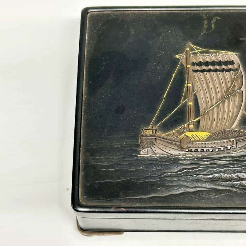 Japanese Bronze and Mixed Metal Meiji Box Kyoto Kurado Zo 19th