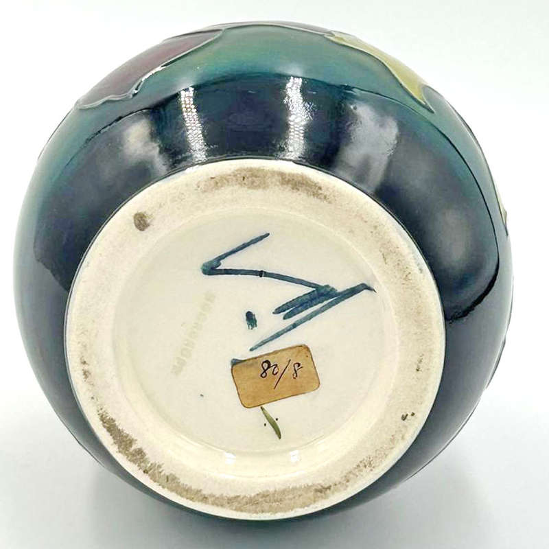 Moorcroft Clematis Tall Green Ground Vase C1950