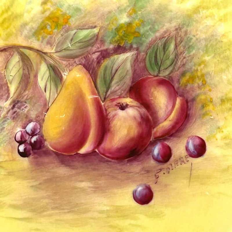 Paragon Gilded Fruit Scene Rack Plate